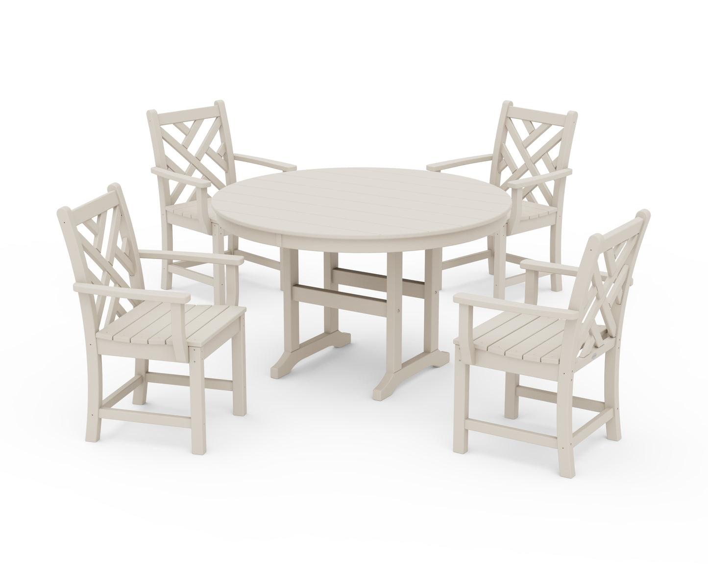 Chippendale 5-Piece Round Farmhouse Dining Set