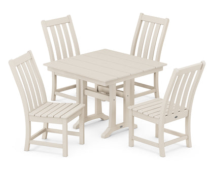 Vineyard 5-Piece Farmhouse Trestle Side Chair Dining Set