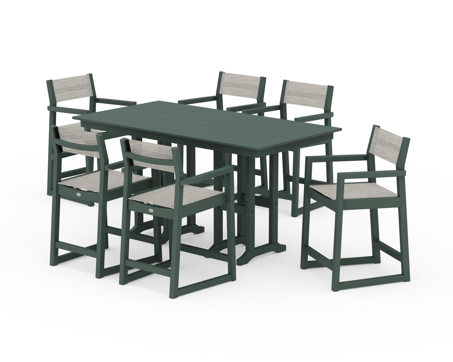 EDGE Sling Arm Chair 7-Piece Farmhouse Counter Set