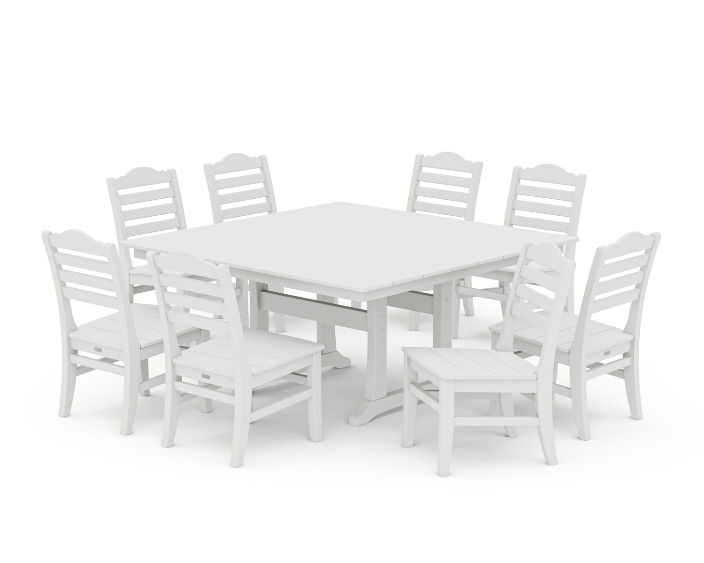 Savannah Side Chair 9-Piece Square Farmhouse Dining Set with Trestle Legs