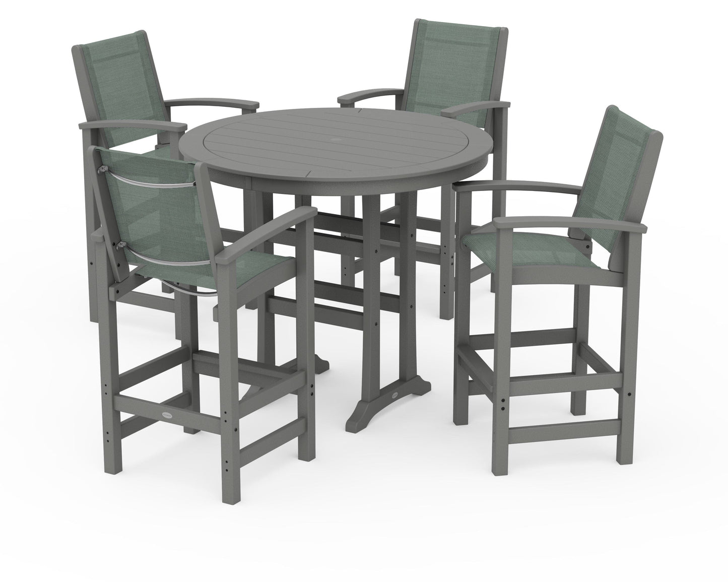 Coastal 5-Piece Nautical Trestle Bar Set