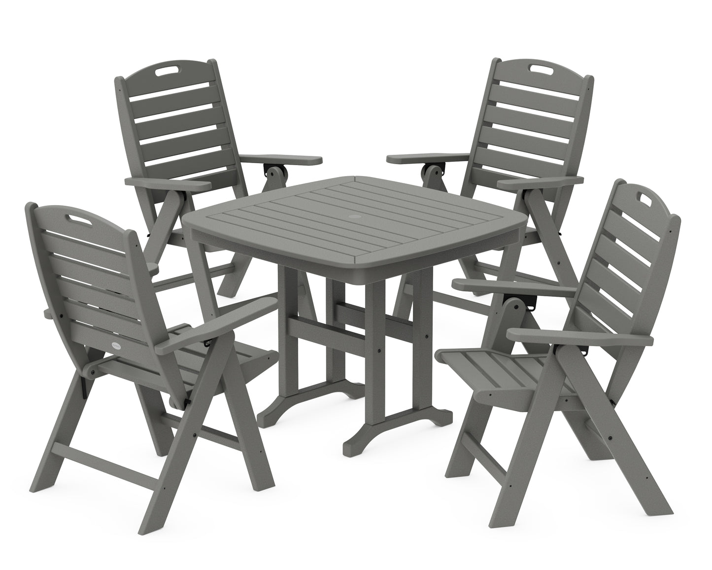 Nautical Folding Highback Chair 5-Piece Dining Set