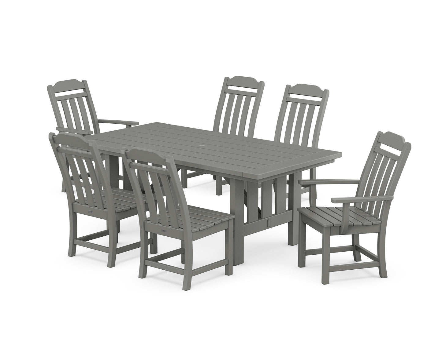 Country Living 7-Piece Dining Set with Mission Table