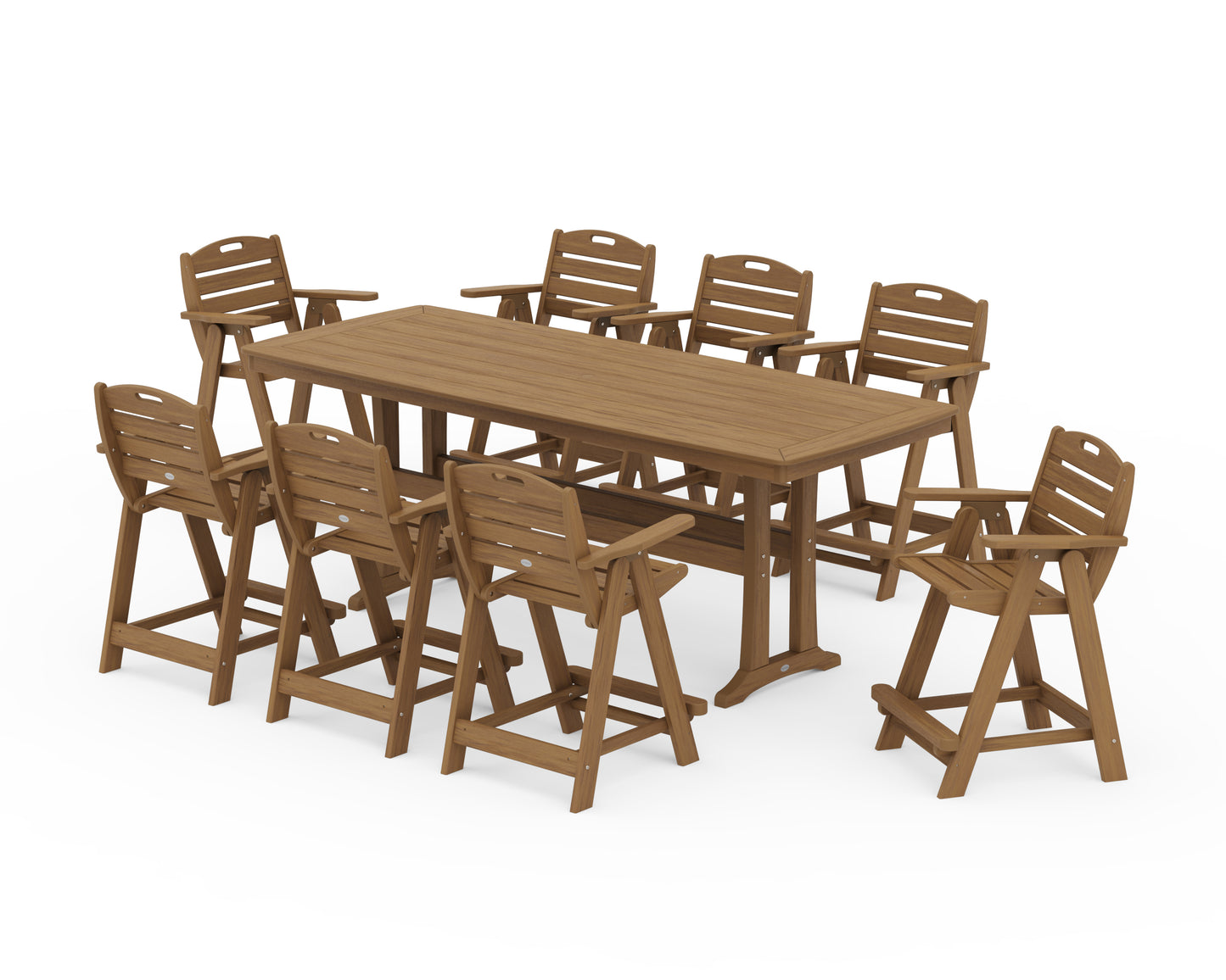Nautical 9-Piece Counter Set with Trestle Legs
