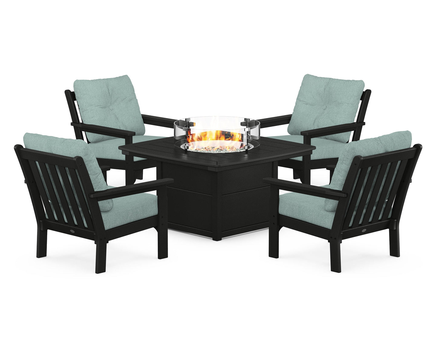 Vineyard 5-Piece Conversation Set with Fire Pit Table