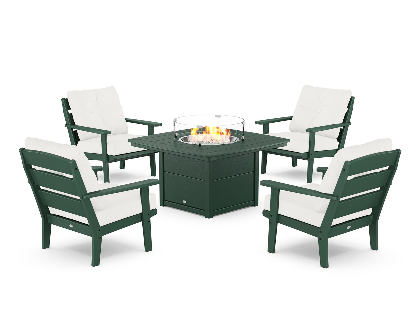 Lakeside 5-Piece Deep Seating Set with Nautical Fire Pit Table