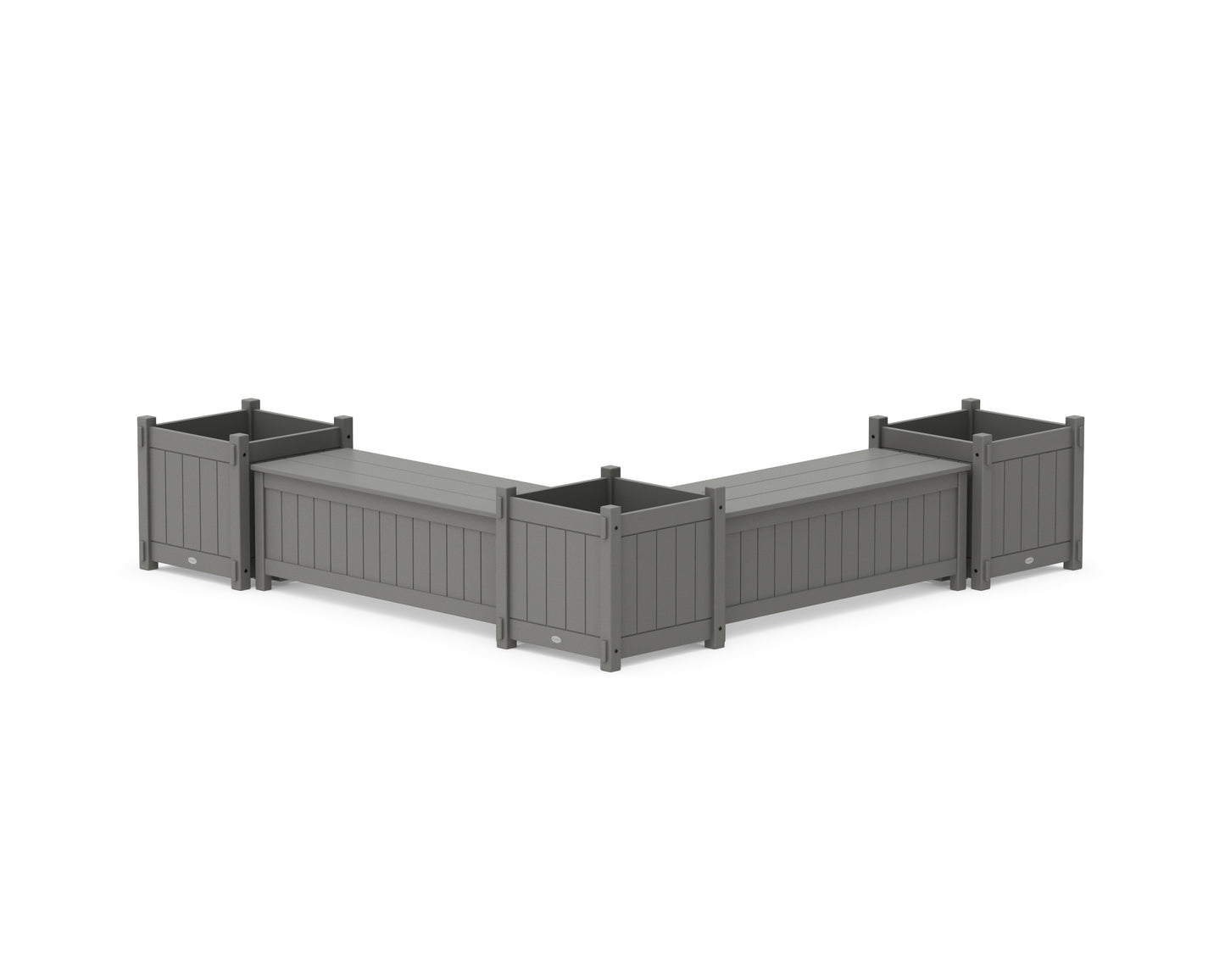 48" Vineyard L- Shaped Planter Storage Bench Corner Set- Large