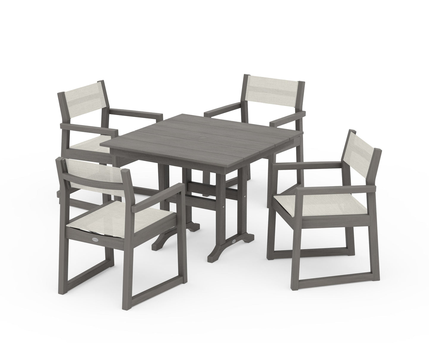EDGE Sling Arm Chair 5-Piece Farmhouse Dining Set