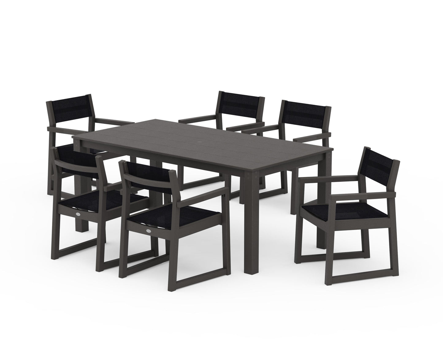 EDGE Sling Arm Chair 7-Piece Parsons Dining Set