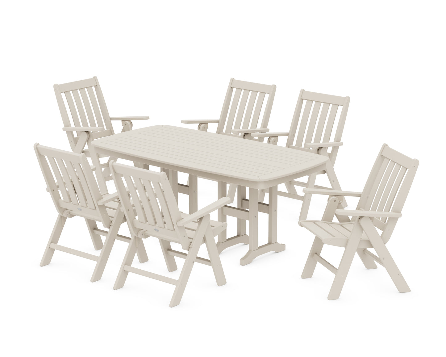 Vineyard Folding Chair 7-Piece Dining Set