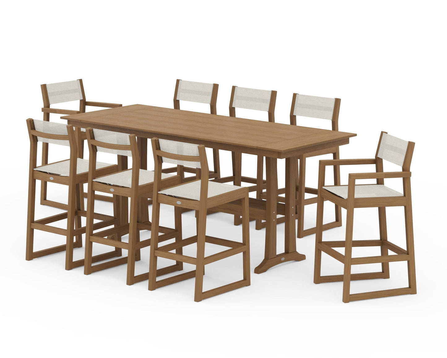 EDGE Sling 9-Piece Farmhouse Bar Set with Trestle Legs