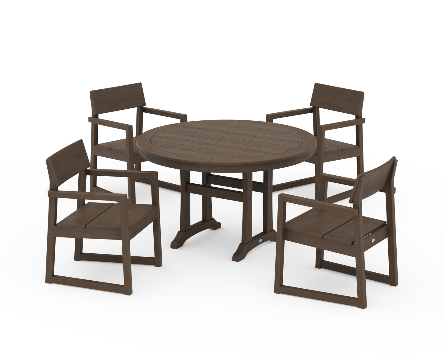 EDGE 5-Piece Round Dining Set with Trestle Legs