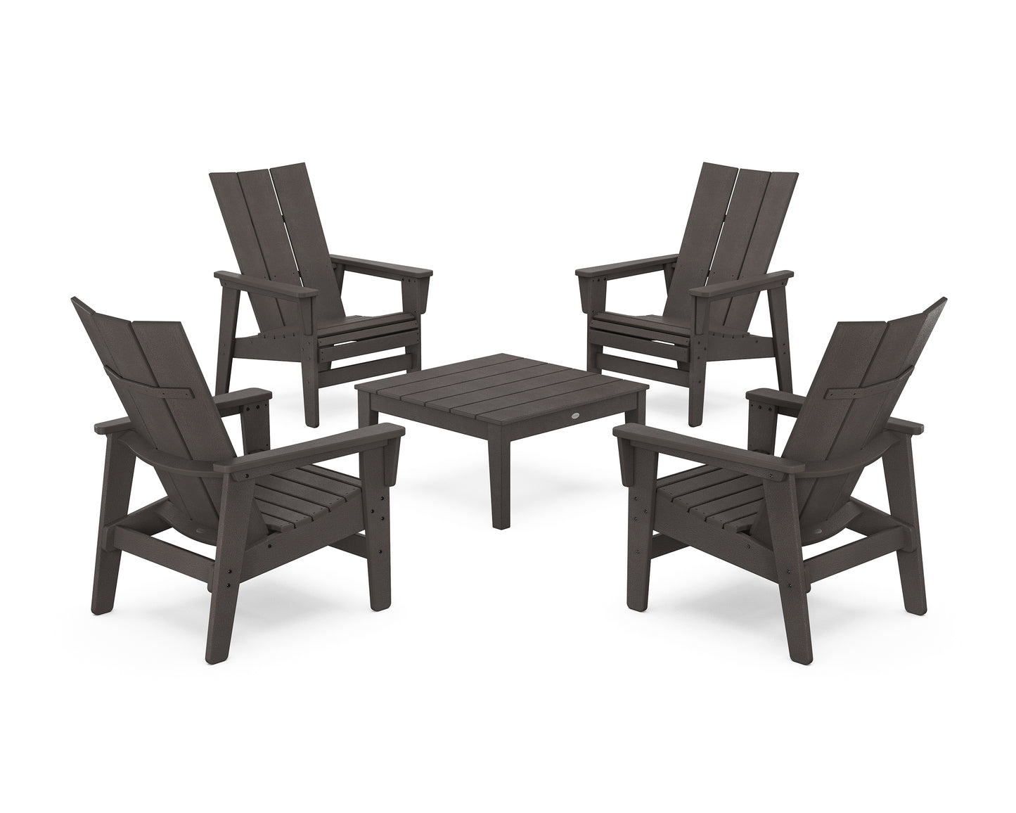 5-Piece Modern Grand Upright Adirondack Chair Conversation Group