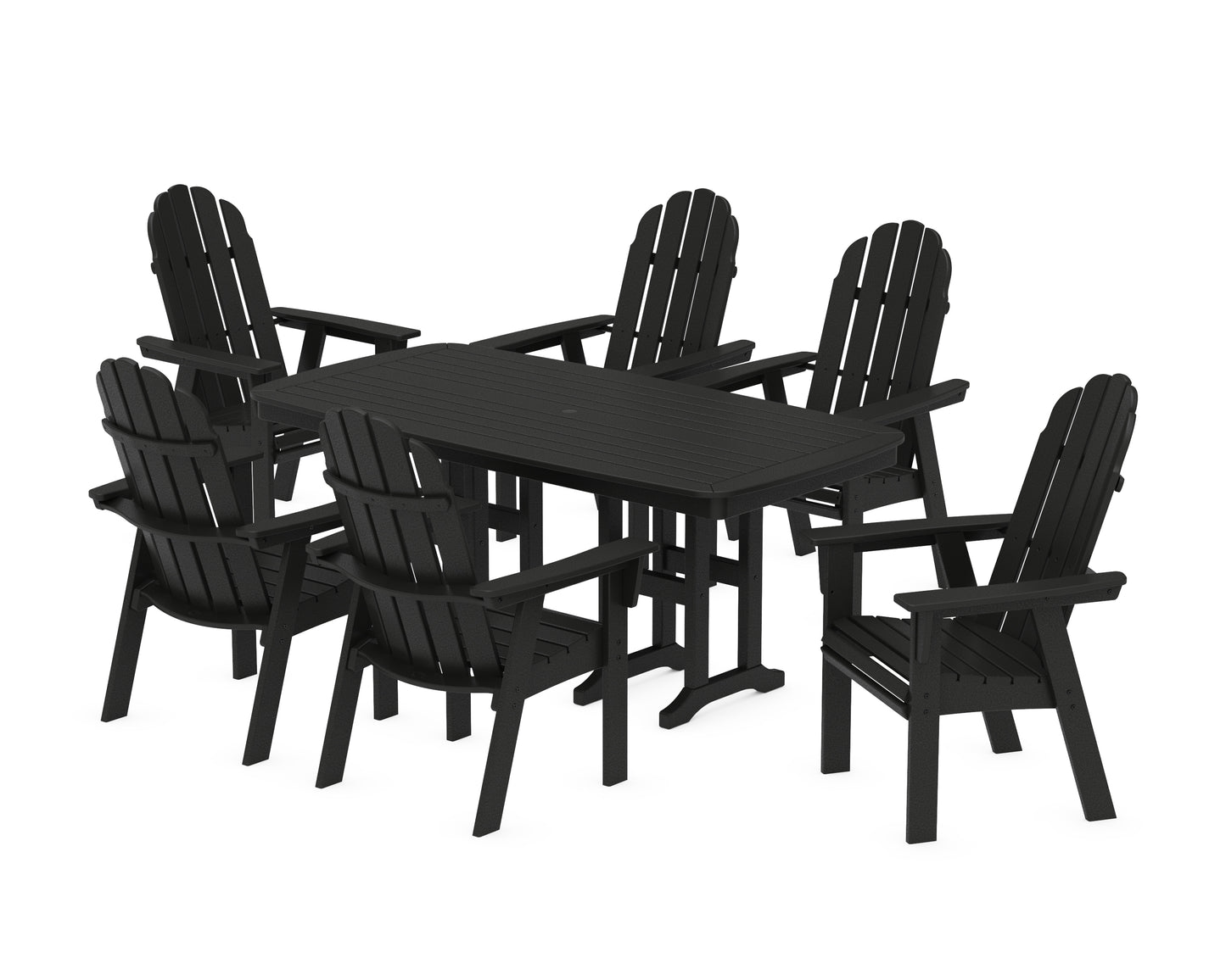 Vineyard Curveback Adirondack Chair 7-Piece Dining Set