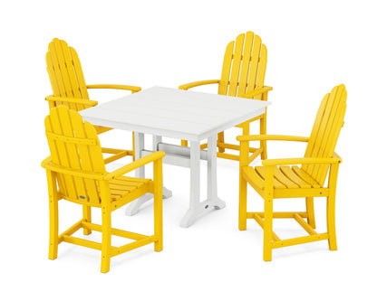 Classic Adirondack 5-Piece Farmhouse Dining Set With Trestle Legs