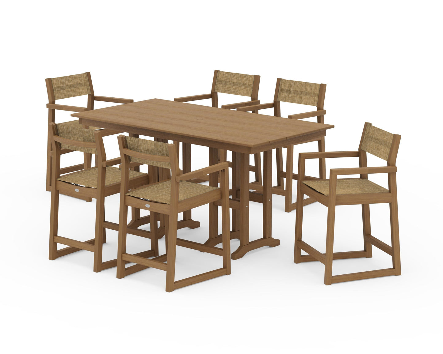 EDGE Sling Arm Chair 7-Piece Farmhouse Counter Set