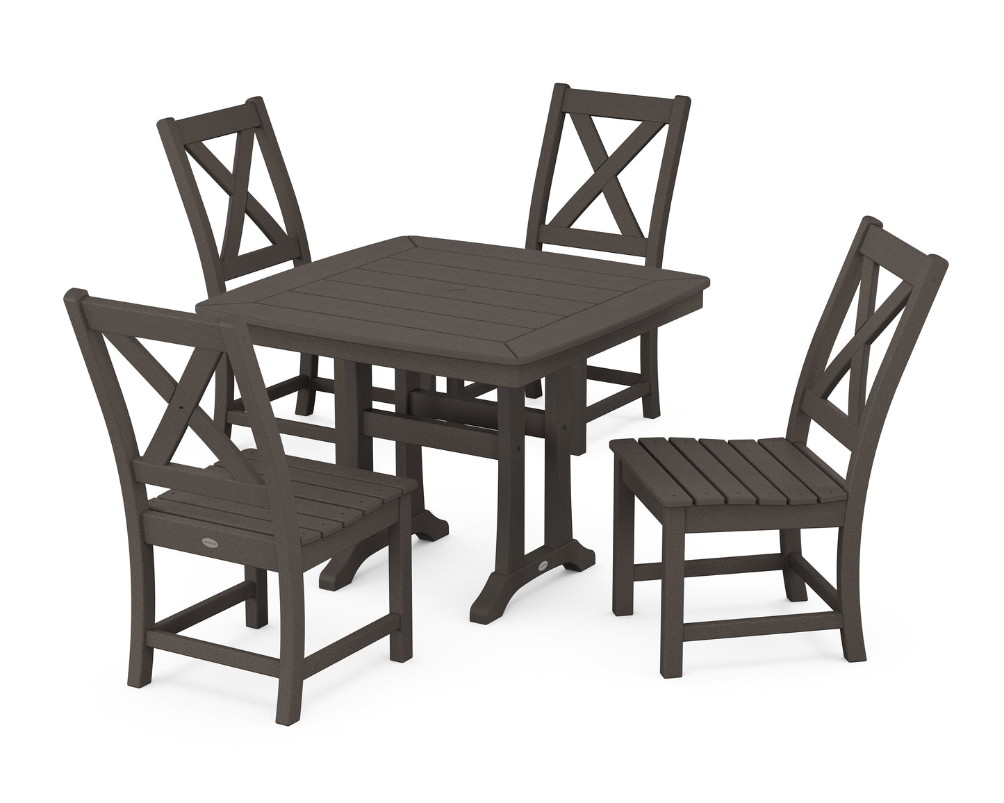 Braxton Side Chair 5-Piece Dining Set with Trestle Legs