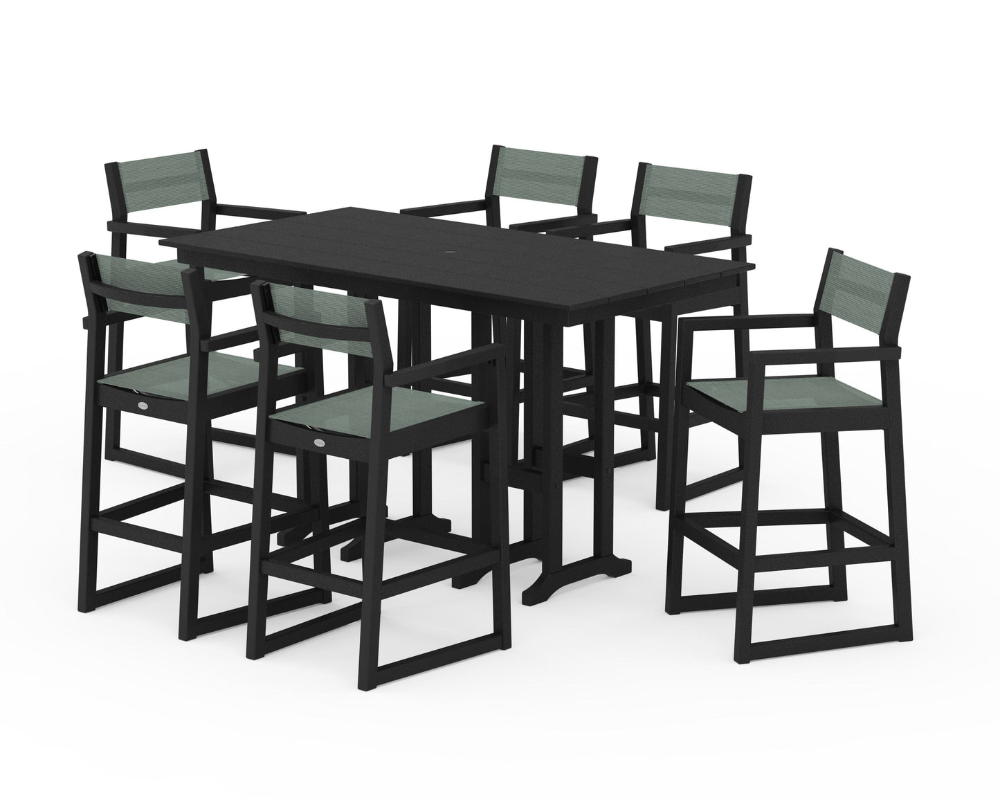 EDGE Sling Arm Chair 7-Piece Farmhouse Bar Set