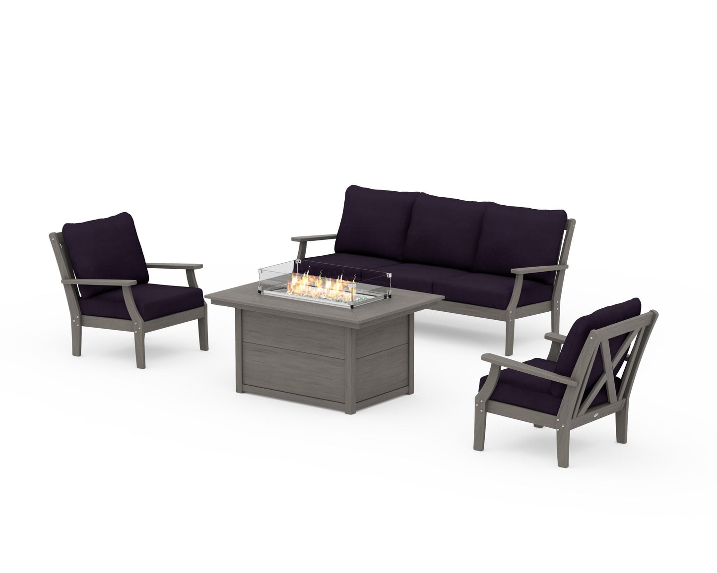 Braxton Deep Seating Fire Pit Table Set