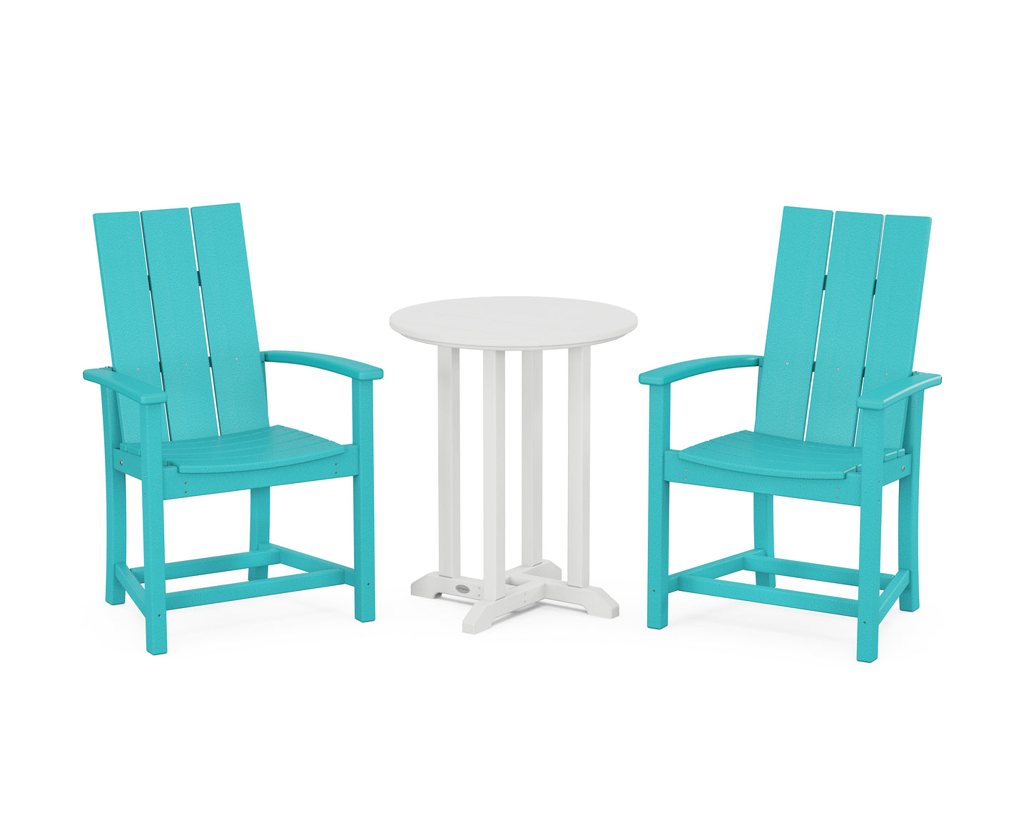 Modern Adirondack 3-Piece Round Farmhouse Dining Set