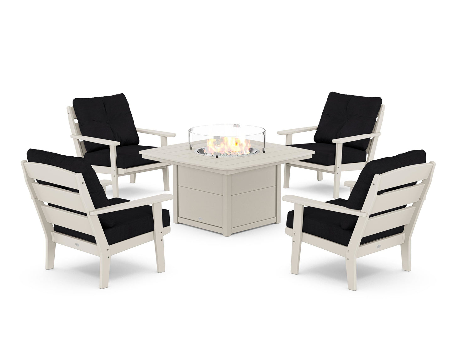 Lakeside 5-Piece Deep Seating Set with Nautical Fire Pit Table