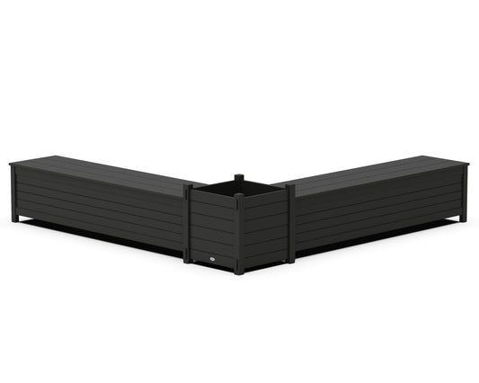 72" Nautical L- Shaped Planter Storage Bench Set- Large