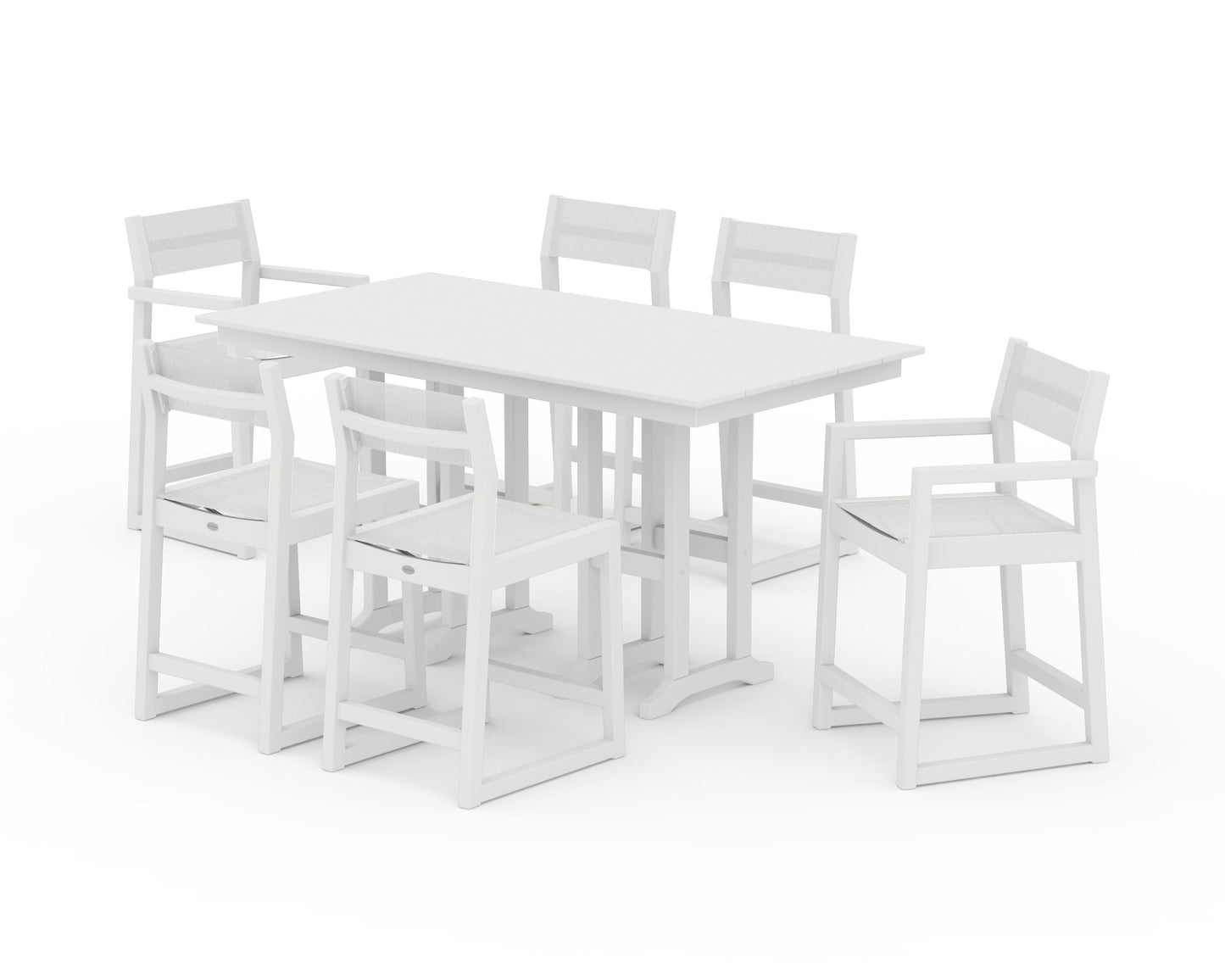 EDGE Sling 7-Piece Farmhouse Counter Set with Trestle Legs