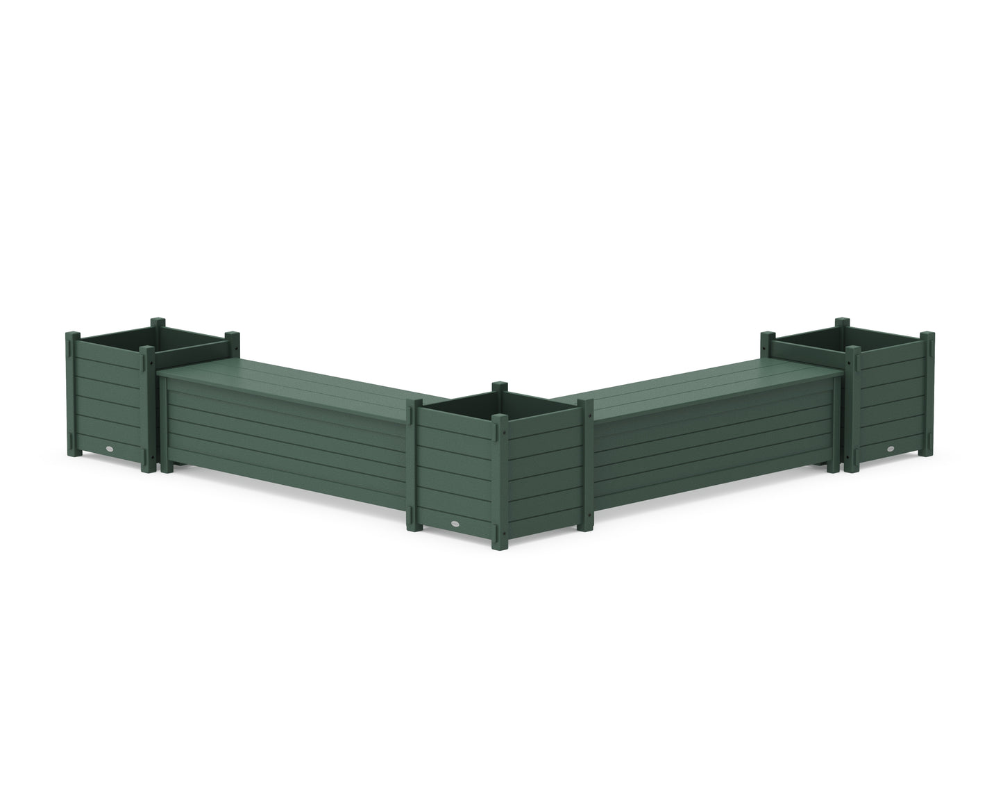 60" Nautical L- Shaped Planter Storage Bench Corner Set- Large