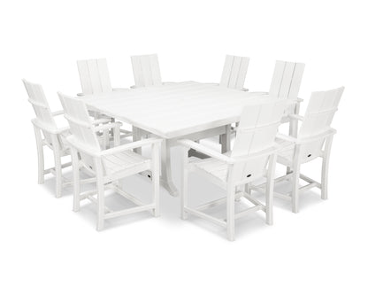 Modern Adirondack 9-Piece Farmhouse Trestle Dining Set