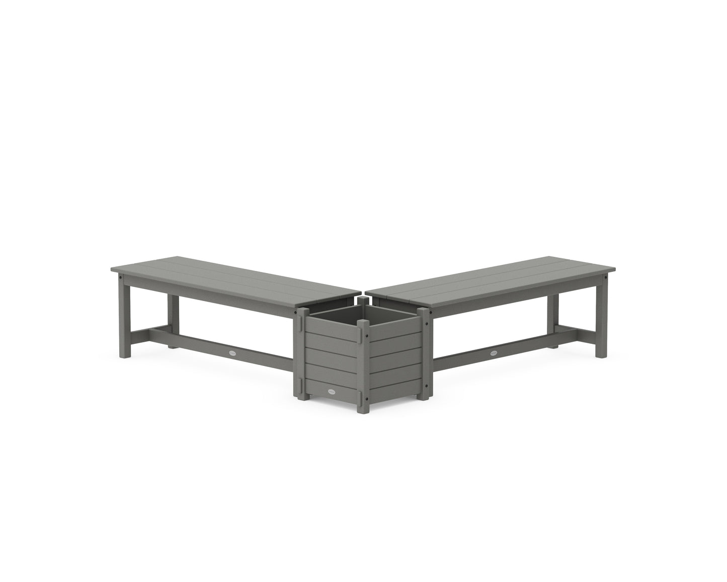 48" Nautical L- Shaped Planter Bench Set