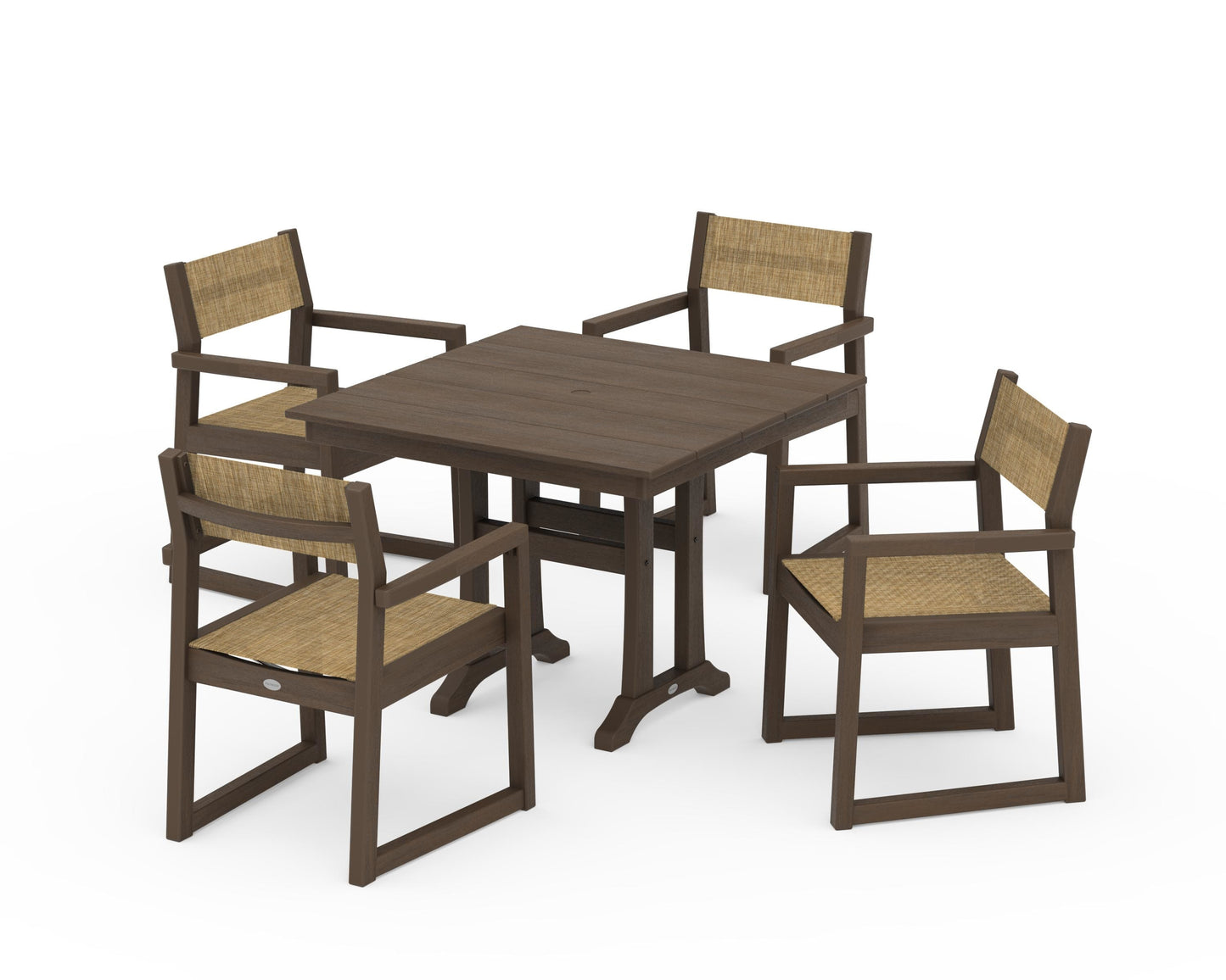 EDGE Sling 5-Piece Farmhouse Dining Set with Trestle Legs