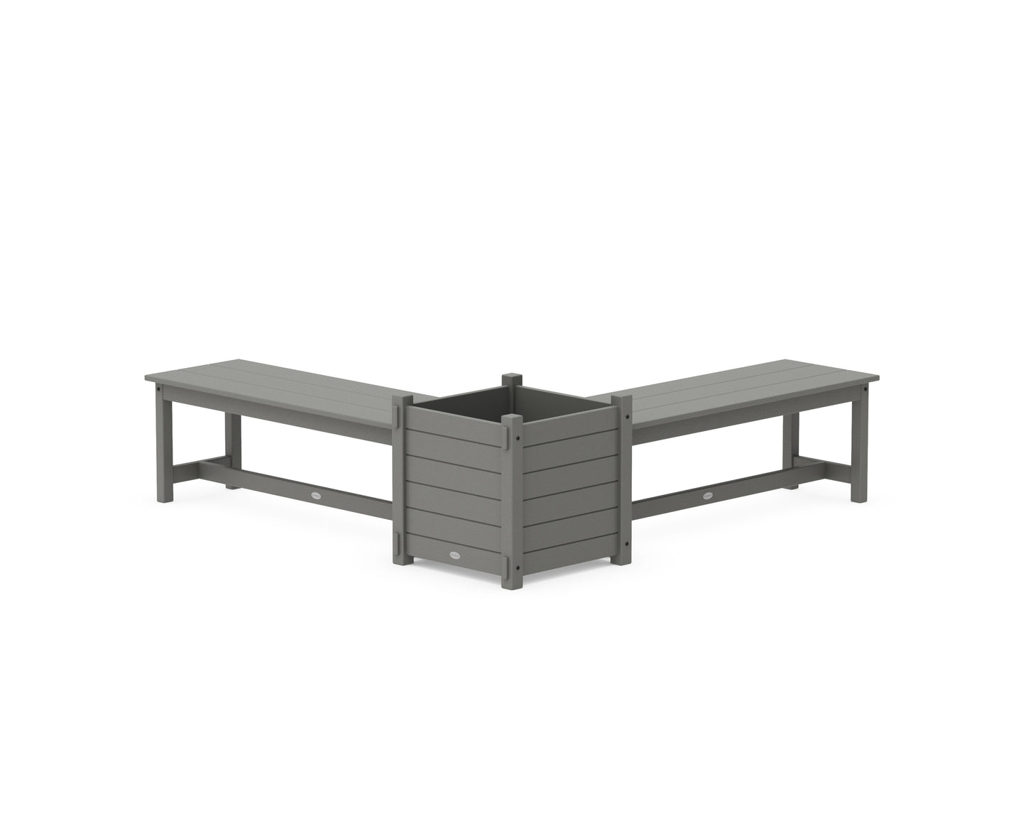 48" Nautical L- Shaped Planter Bench Set- Large