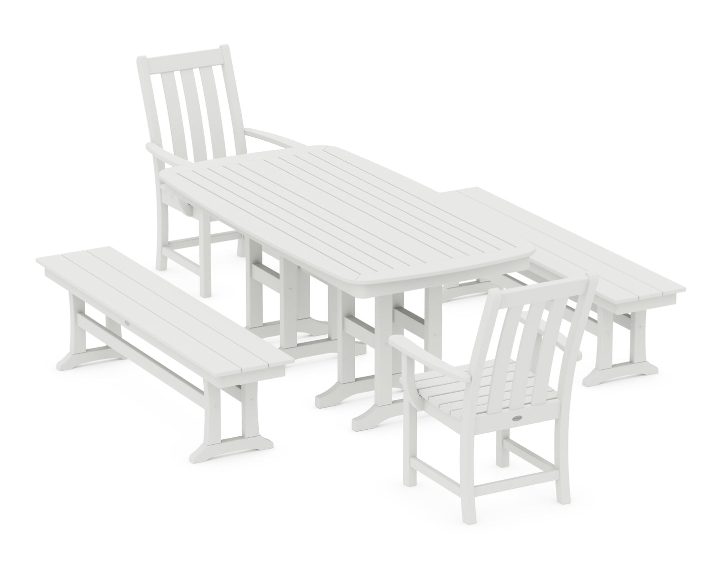 Vineyard 5-Piece Dining Set with Benches