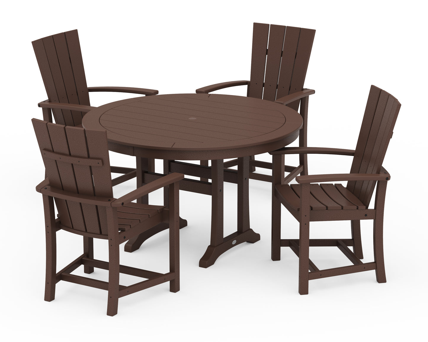 Quattro 5-Piece Round Dining Set with Trestle Legs