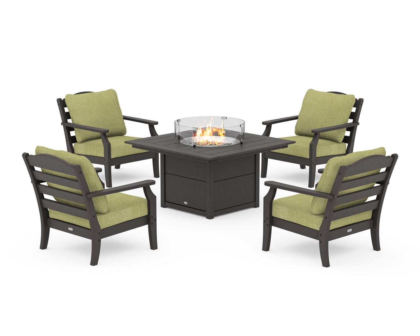 Savannah 5-Piece Deep Seating Set with Fire Pit Table