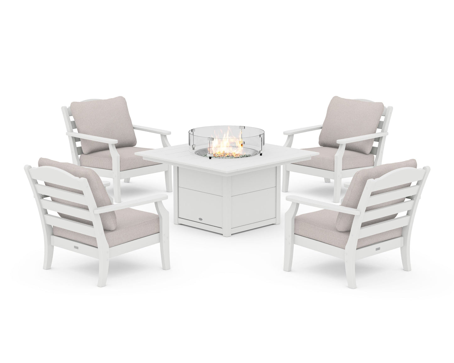 Savannah 5-Piece Deep Seating Set with Fire Pit Table