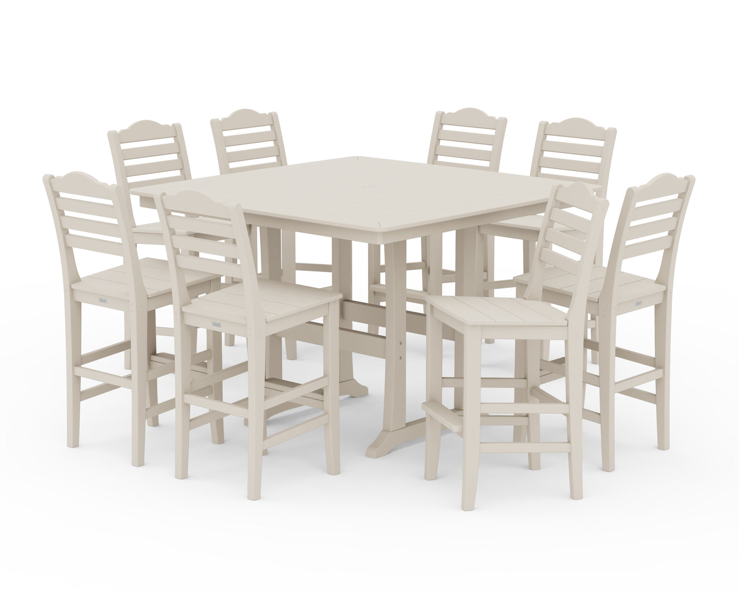 Savannah Side Chair 9-Piece Square Bar Set with Trestle Legs