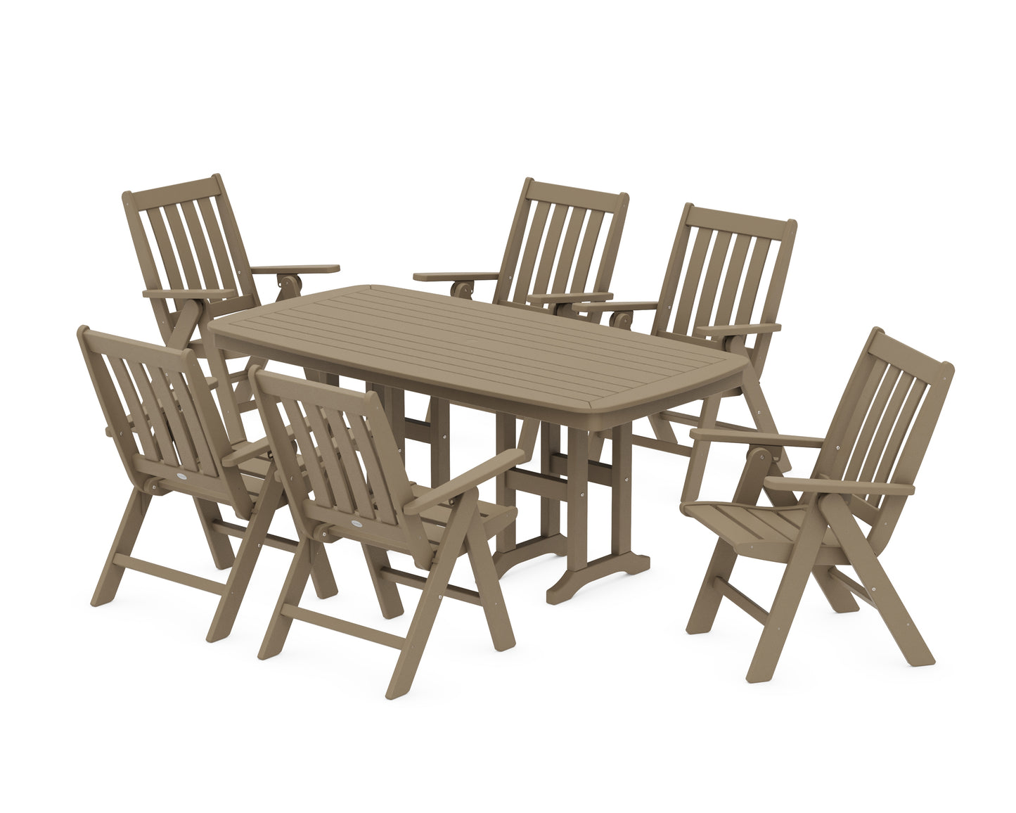 Vineyard Folding Chair 7-Piece Dining Set