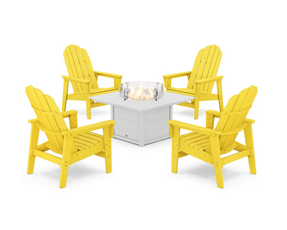 5-Piece Vineyard Grand Upright Adirondack Conversation Set with Fire Pit Table