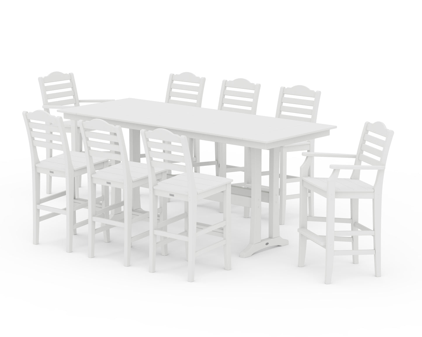 Savannah 9-Piece Farmhouse Bar Set with Trestle Legs