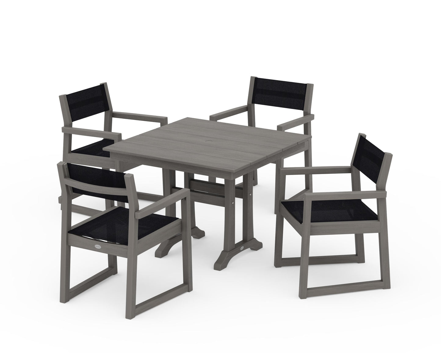 EDGE Sling 5-Piece Farmhouse Dining Set with Trestle Legs