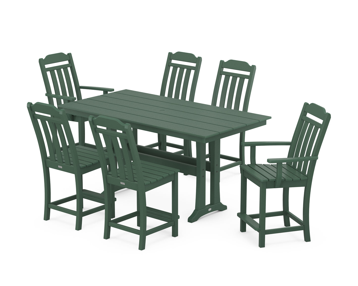 Cottage 7-Piece Farmhouse Counter Set with Trestle Legs