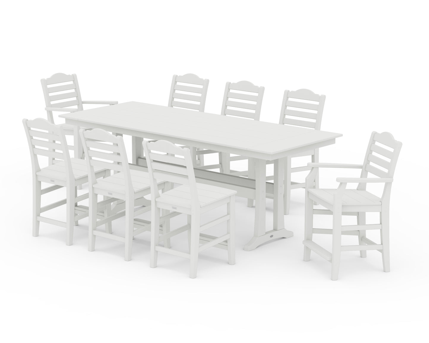 Savannah 9-Piece Farmhouse Counter Set with Trestle Legs