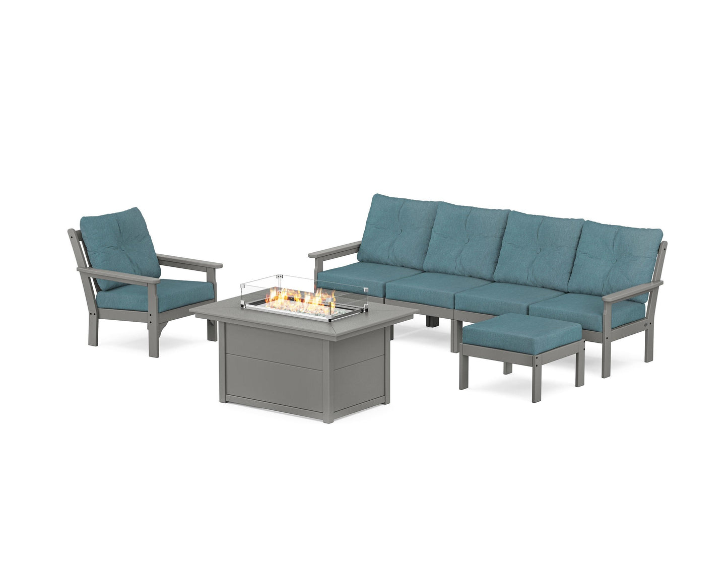 Vineyard Sectional Lounge and Fire Pit Set