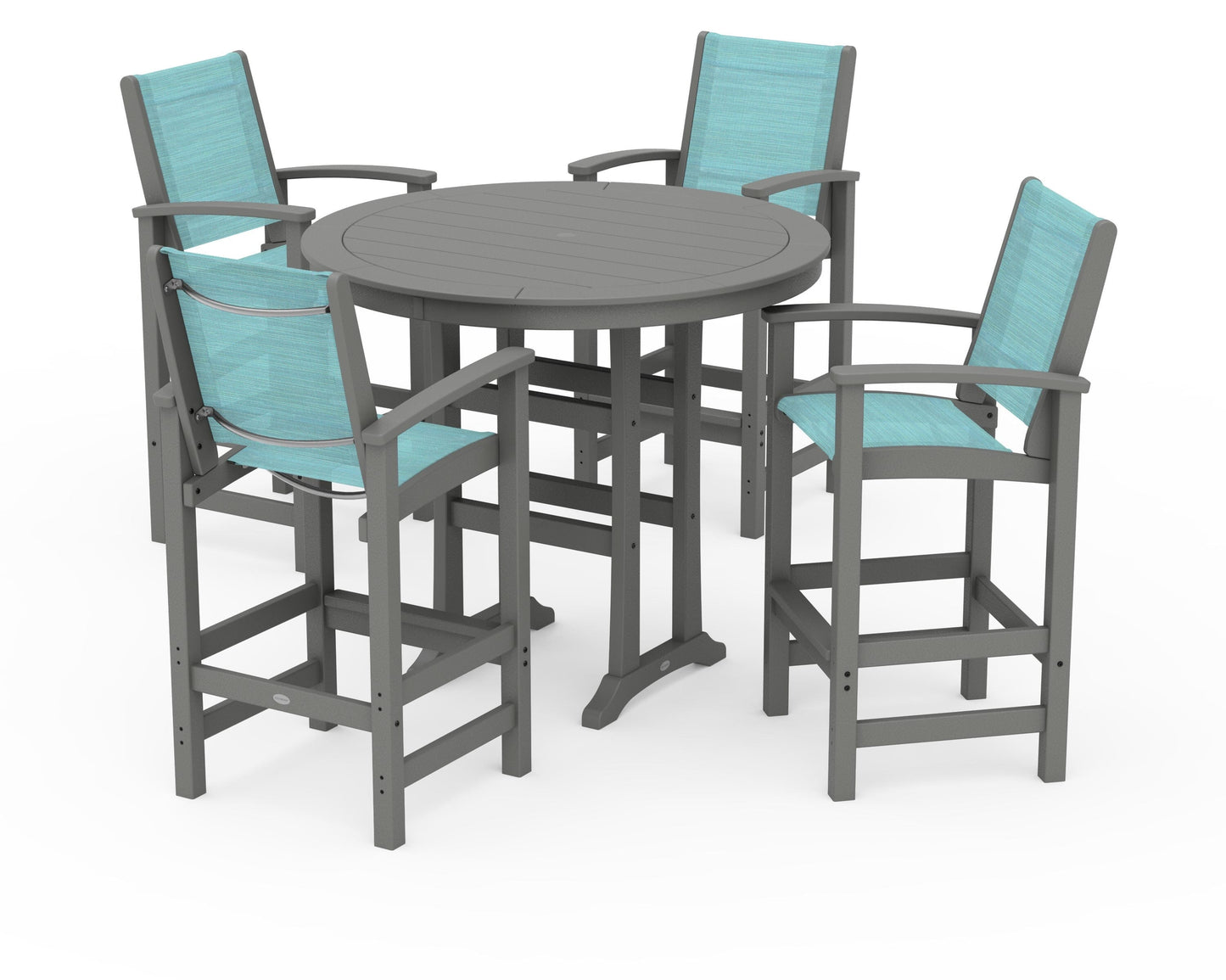 Coastal 5-Piece Nautical Trestle Bar Set