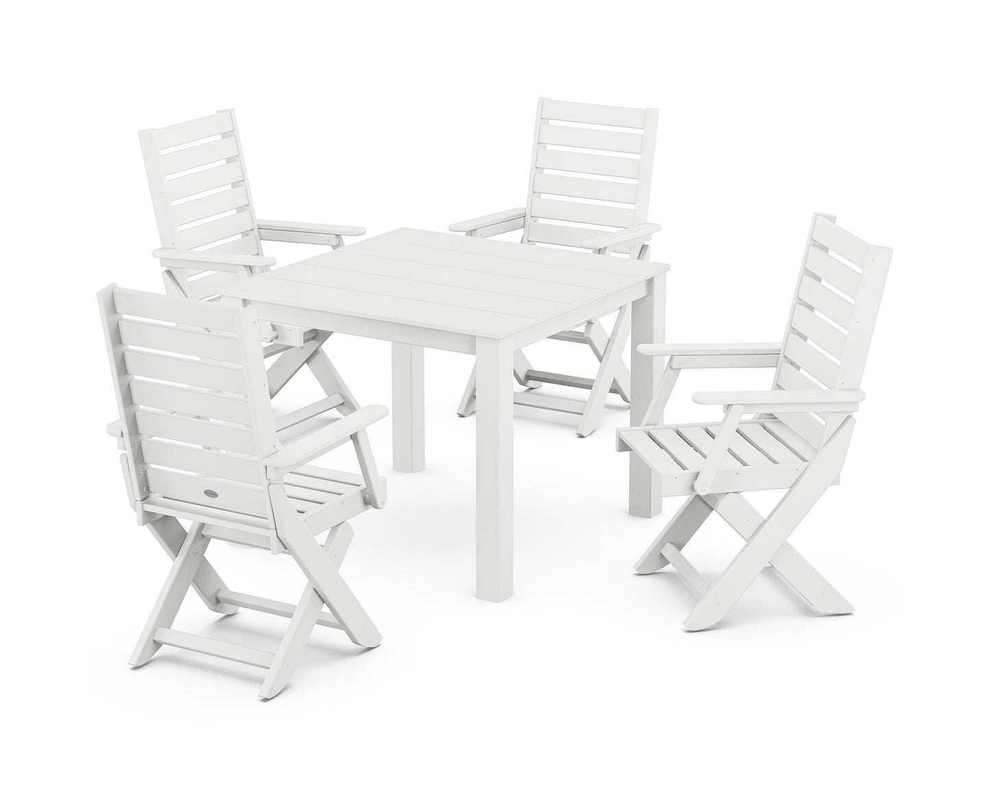 Captain Folding Chair 5-Piece Parsons Dining Set