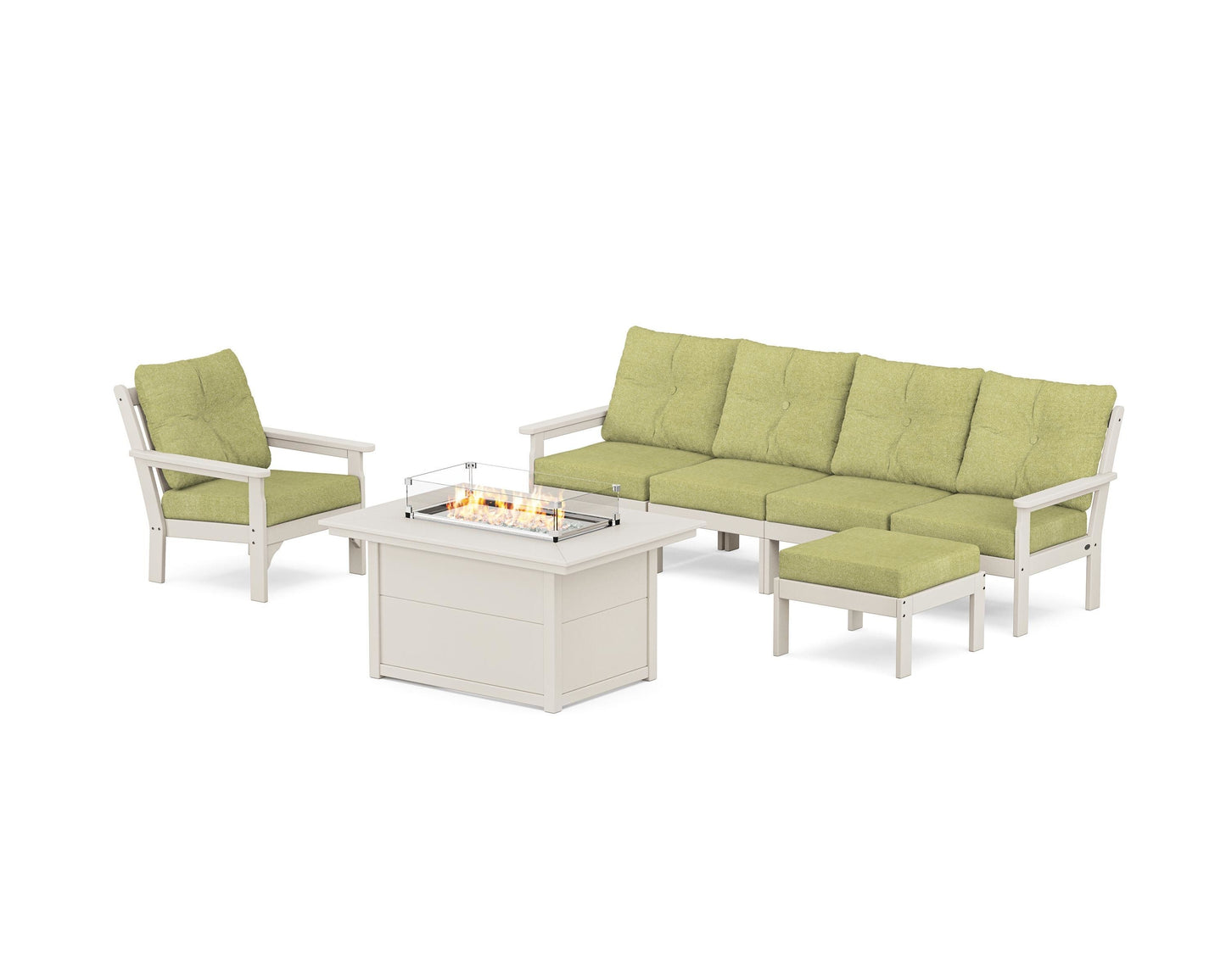 Vineyard Sectional Lounge and Fire Pit Set