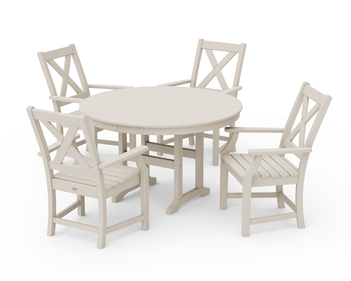 Braxton 5-Piece Round Farmhouse Dining Set