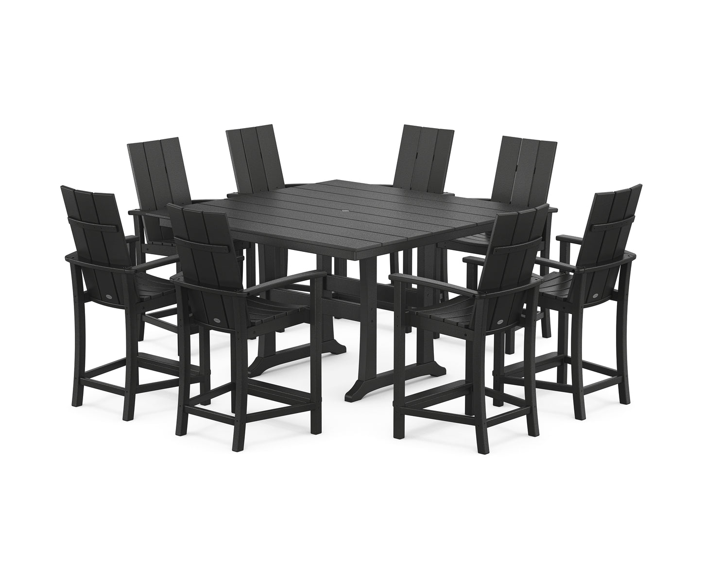 Modern Adirondack 9-Piece Farmhouse Trestle Counter Set