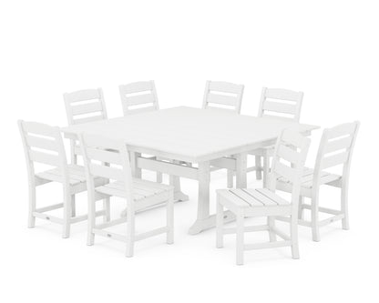 Lakeside 9-Piece Farmhouse Trestle Dining Set